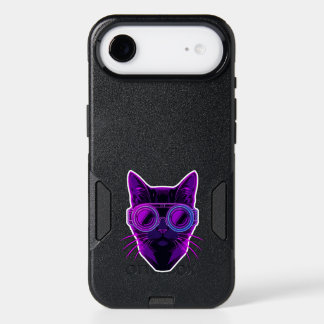 Cyberpunk Neon Cat Case - Futuristic Aesthetic Tou