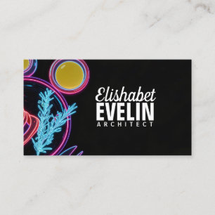 Cyberpunk Neon Culinary g765 Business Card