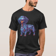 Cyberpunk Neon Dachshund Futuristic Gamer
