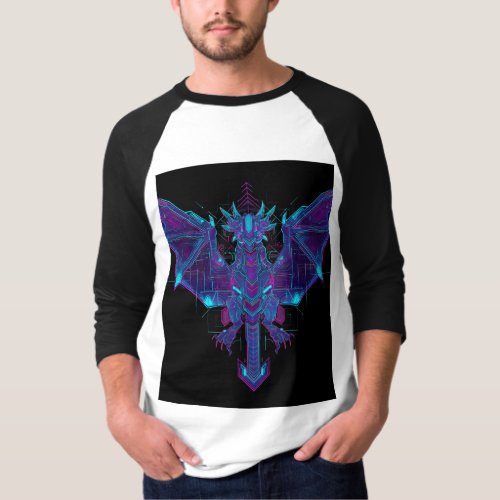 Cyberpunk Neon Dragon – Futuristic Geometric Stree