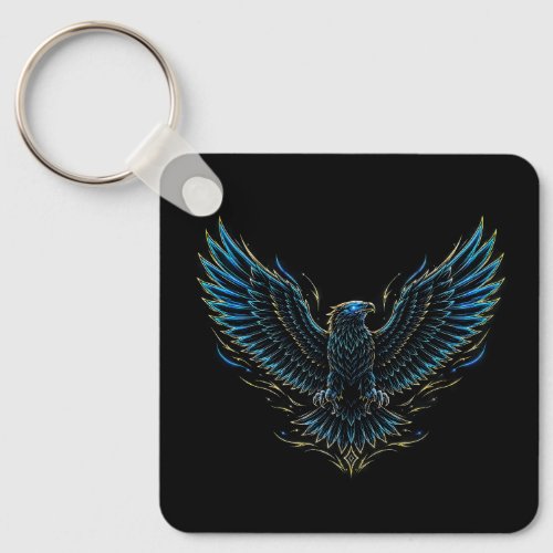 Cyberpunk Neon Eagle Keychain