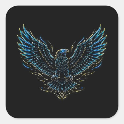 Cyberpunk Neon Eagle Sticker