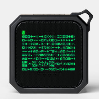 Cyberpunk Neon Green and Black Terminal Code Bluetooth Speaker