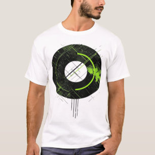 Cyberpunk Neon Green Geometric Glitch Techwear T-Shirt