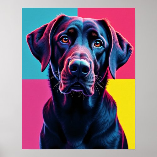 Cyberpunk Neon Labrador Pop Art