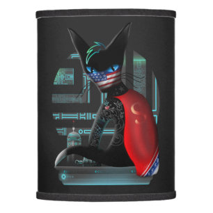 Cyberpunk Ninja Black Cat Lamp Shade