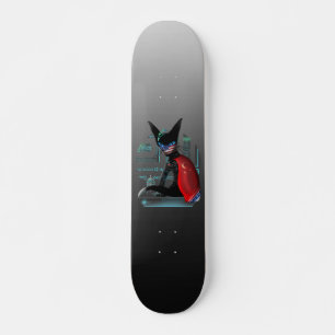 Cyberpunk Ninja Black Cat Skateboard Deck