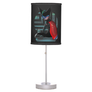 Cyberpunk Ninja Black Cat Table Lamp