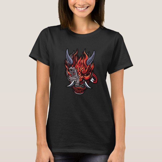 Cyberpunk Oni Demon Japanese Devil  1 T-Shirt (Front)