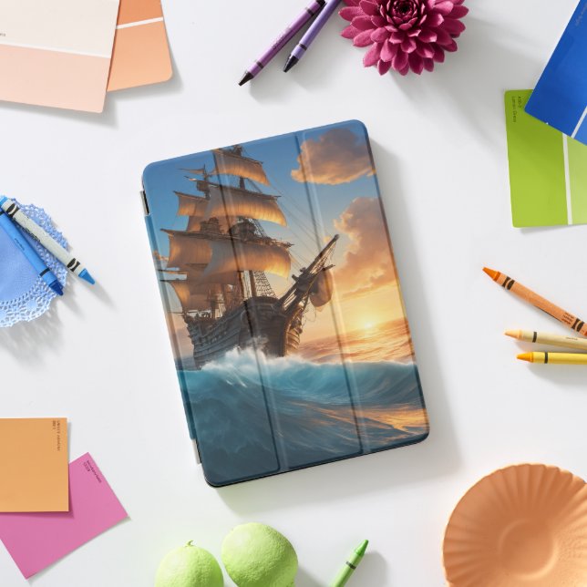Cyberpunk Pirate Ship iPad Pro Cover (Desk)