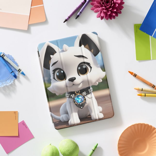 Cyberpunk Puppy iPad Pro Cover (Desk)