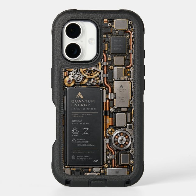 Cyberpunk Quantum Tech Circuit Board Phone Case &  (Back)