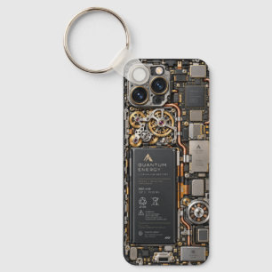 Cyberpunk Quantum Tech Circuit Board Phone Case & Keychain