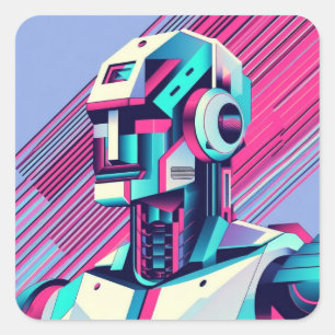 Cyberpunk Reflections Square Sticker