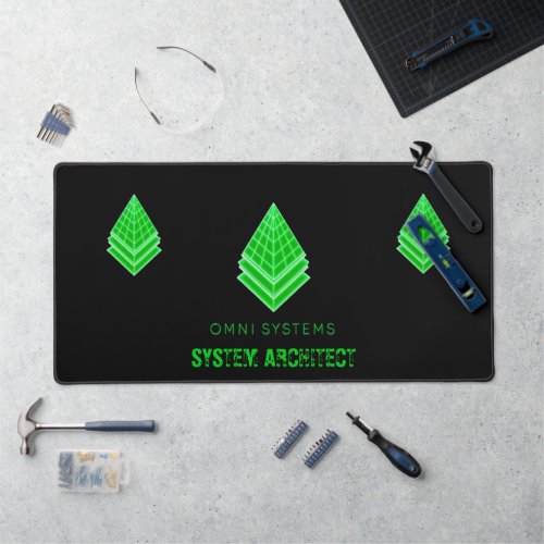 Cyberpunk Retro 80s Corporate Omni Systems Logo Desk Mat