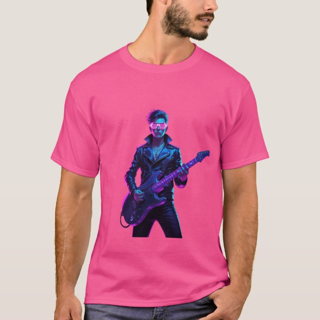 🔥 Cyberpunk Rockstar Neon Glow T-Shirt 🎸 (Front)