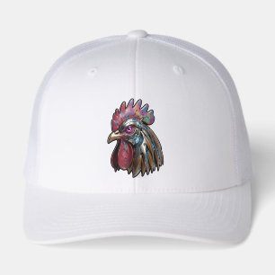 Cyberpunk Rooster Iridescent Mechanical Art
