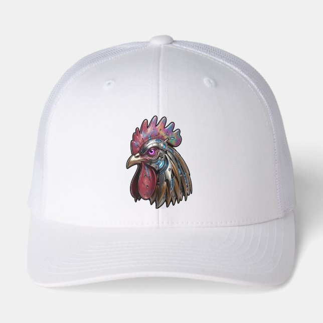 Cyberpunk Rooster Iridescent Mechanical Art  (Front)