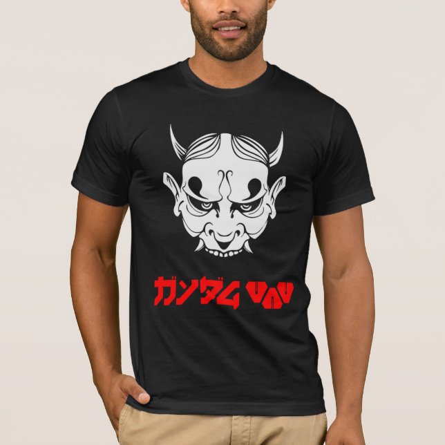Cyberpunk Samurai Demon Hannya Mask  T-Shirt (Front)