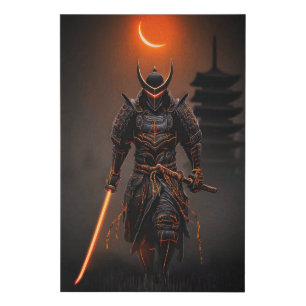 Cyberpunk Samurai Futuristic Warrior Faux Canvas Print