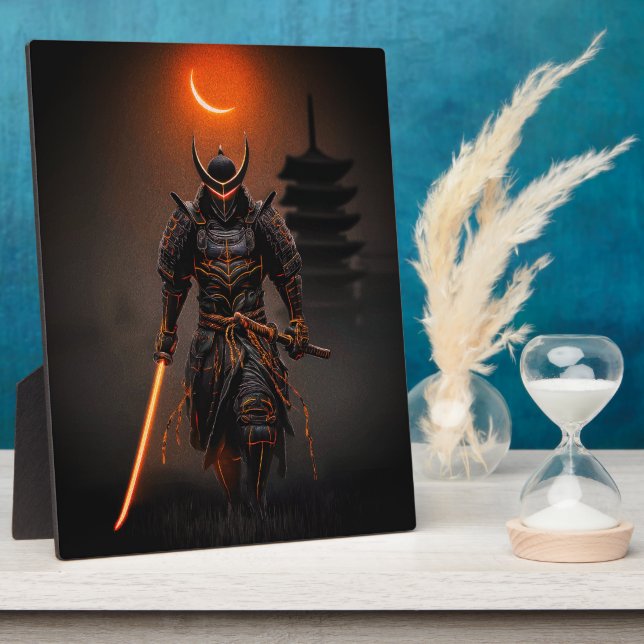 Cyberpunk Samurai Futuristic Warrior Plaque (Side)