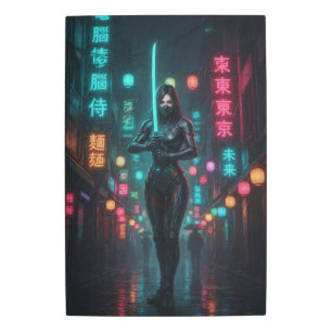 Cyberpunk Samurai Girl Neon Japanese Art – Futuris