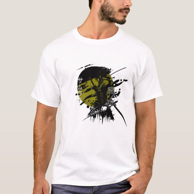 Cyberpunk Samurai Grunge Japanese Graphic Tee (Front)