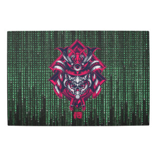 Cyberpunk Samurai Matrix Metal Print