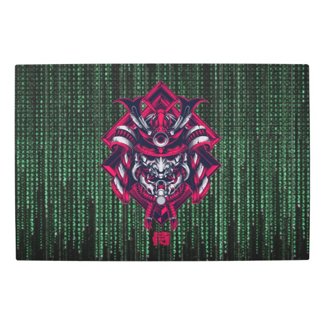 Cyberpunk Samurai Matrix Metal Print (Front)