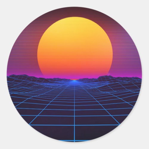 cyberpunk scifi synthwave eletronic punk classic round sticker