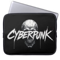 Cyberpunk Skull Graffiti Neoprene Laptop Sleeve