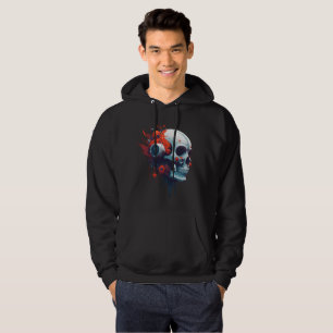 Cyberpunk Skull Hoodie – Dark Tech Street Art