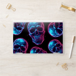 Cyberpunk Skull Neon Synthwave Glow Gamer Goth HP Laptop Skin