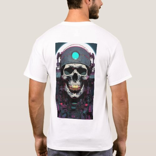 Cyberpunk skull, Otomo & Shinkawa style, neon noir