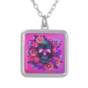 Cyberpunk Skull & Roses Necklace