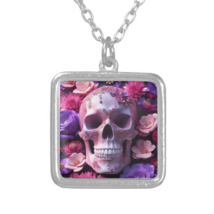 Cyberpunk Skull & Roses Necklace