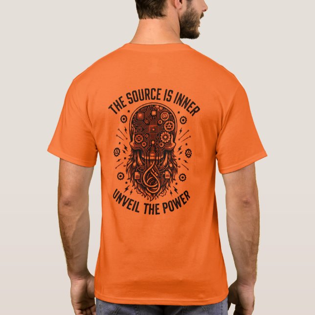 Cyberpunk Skull Tech Knowledge Power Future T-Shirt (Back)