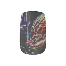 Cyberpunk Sparrow in Neon Cityscape