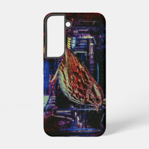 Cyberpunk Sparrow in Neon Cityscape Samsung Galaxy S22 Case