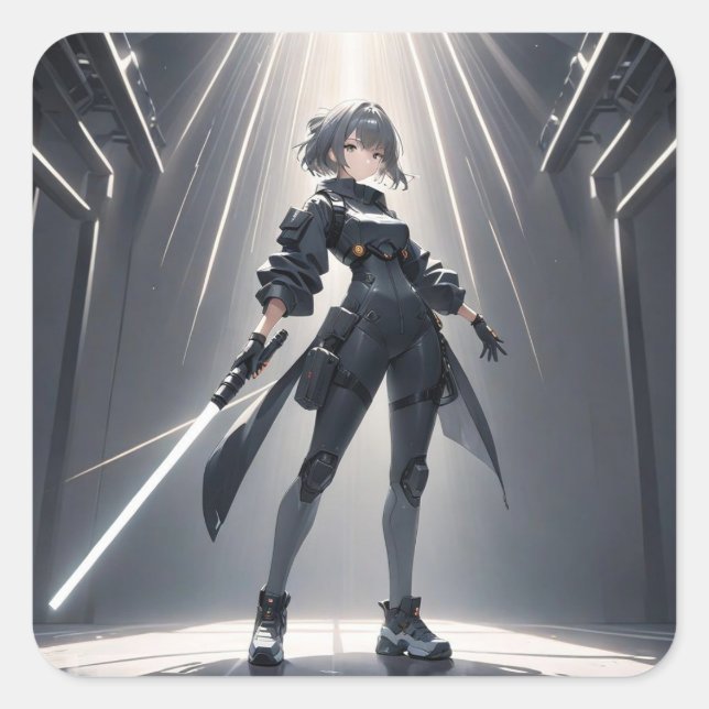 cyberpunk square sticker (Front)