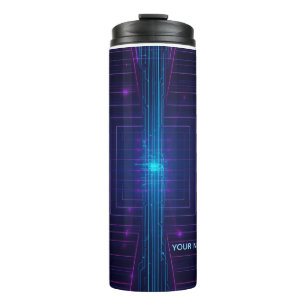 Cyberpunk System Access Personalized Neon Thermal Tumbler