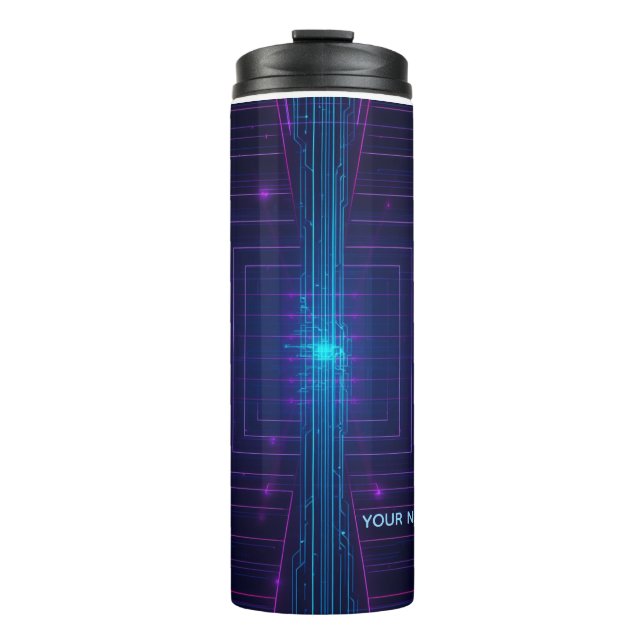 Cyberpunk System Access Personalized Neon  Thermal Tumbler (Front)