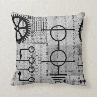Cyberpunk Tech Gear Electronic Themed Throw Pillow