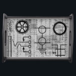 Cyberpunk Tech Geek Electronic Engineer Math Serving Tray<br><div class="desc">All my designs are fully customizable! Change the background color, the size, the placement of the images, and add your own text & images over mine! I offer this Cyberpunk Tech design on multiple products here at Zazzle. If you'd like to see the design on a product I haven't created...</div>