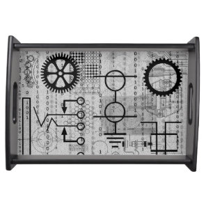 Cyberpunk Tech Geek Electronic Engineer Math Serving Tray