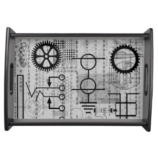 Cyberpunk Tech Geek Electronic Engineer Math Serving Tray