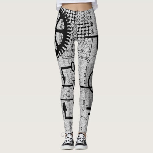 Cyberpunk Tech Geek Gear Electronic Engineer Math Leggings