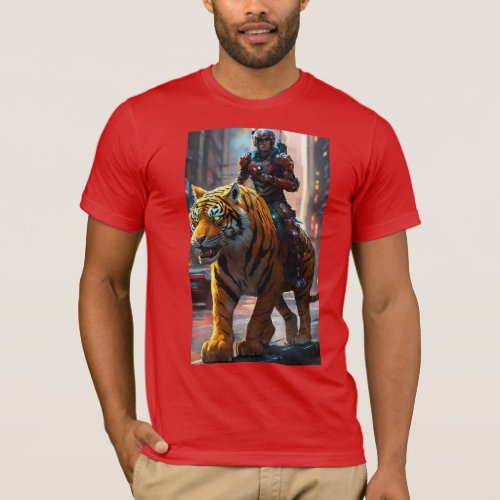 Cyberpunk Tiger Ride T_Shirt