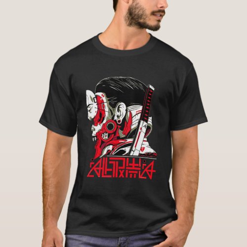 Cyberpunk Vaporwave Samurai Cyborg T_Shirt