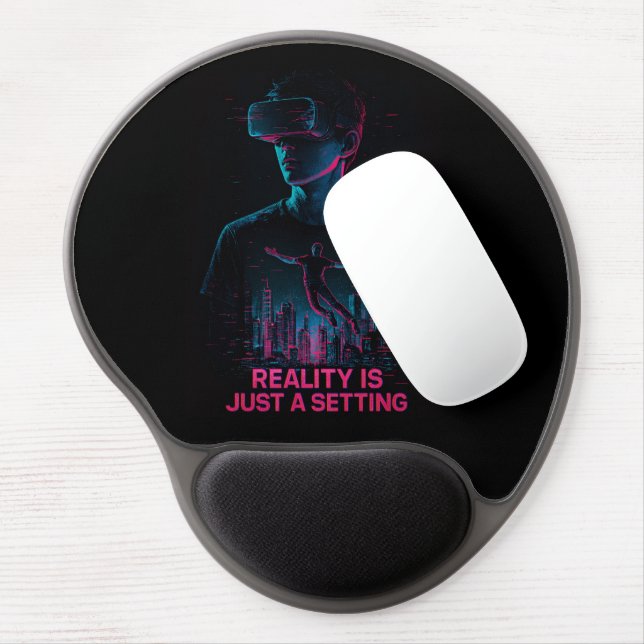 Cyberpunk VR Gamer Mouse Pad with Wrist Rest (Left Side)